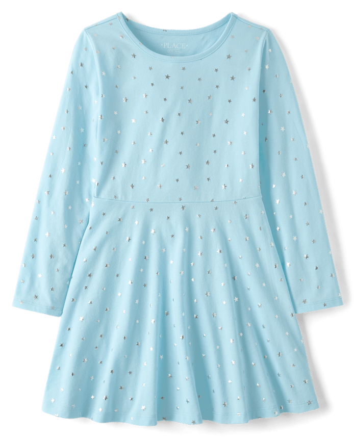 Girls Foil Print Everyday Dress