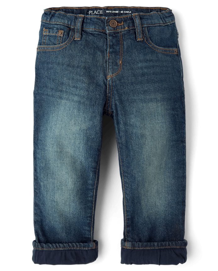 Toddler Boys Lined 90s Loose Jeans