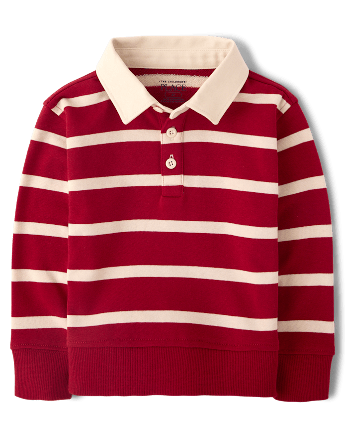 Baby And Toddler Boys Striped French Terry Rugby Polo