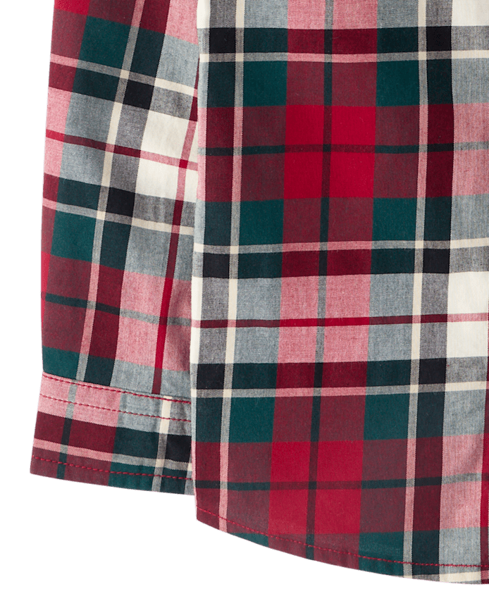 Baby And Toddler Boys Plaid Poplin Button Up Shirt