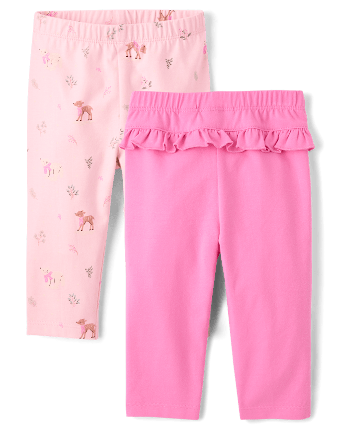 Baby Girls Winter Ruffle Leggings 2-Pack