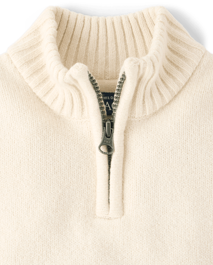 Toddler Boys Quarter Zip Sweater