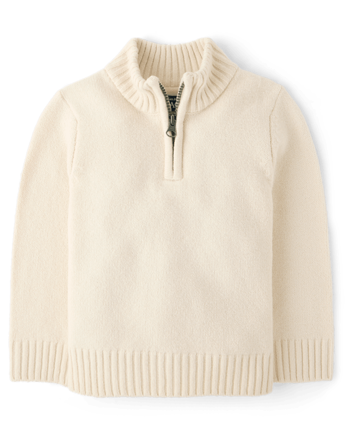 Toddler Boys Quarter Zip Sweater