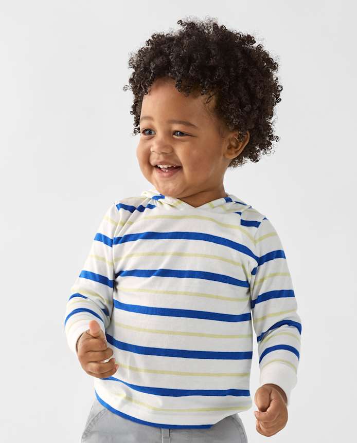 Baby And Toddler Boys Striped Hooded Top
