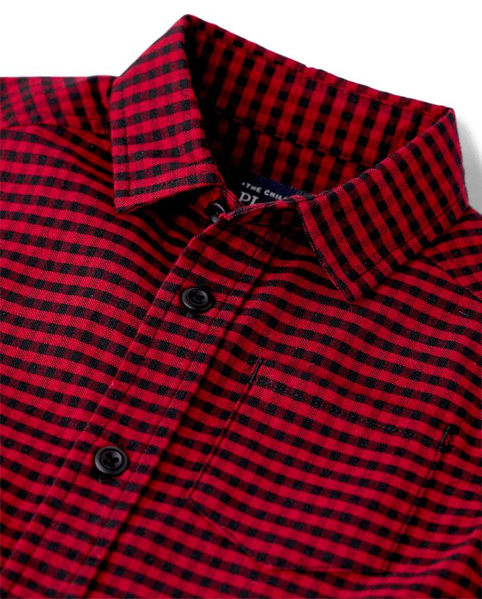 Baby And Toddler Boys Checkered Oxford Button Up Shirt