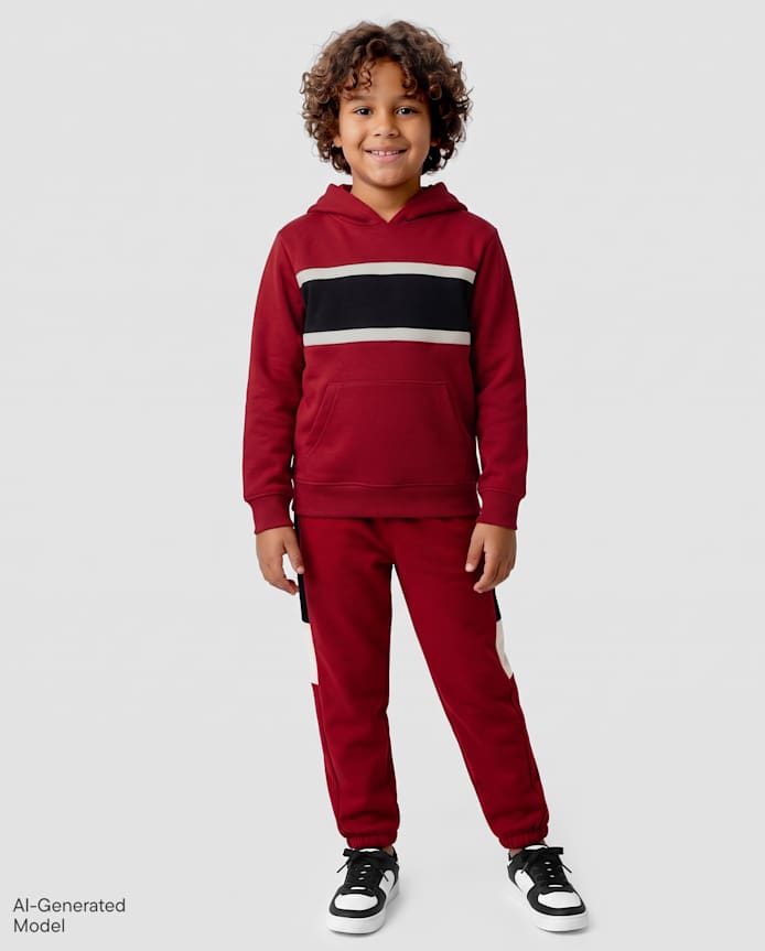 Boys Colorblock Premium Fleece Jogger Pants
