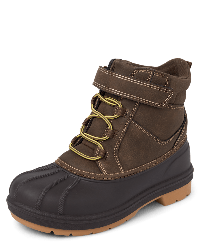 Boys Colorblock Lace Up All Weather Boots