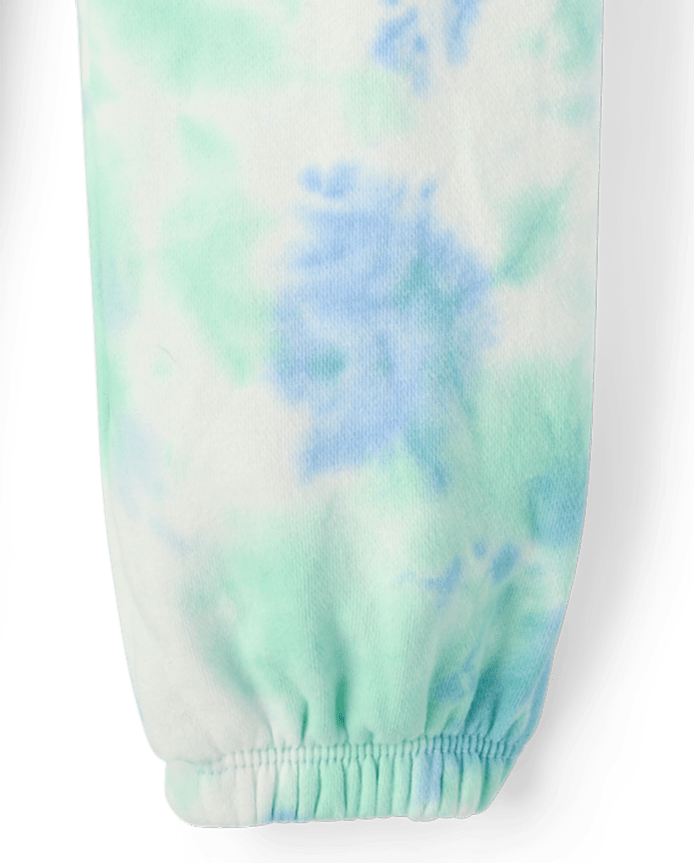Girls Tie Dye Premium Fleece Baggy Jogger Pants