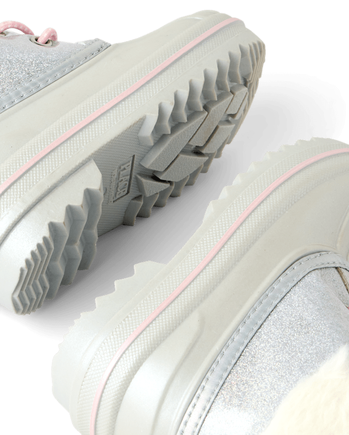 Toddler Girls Glitter Lace Up All Weather Boots