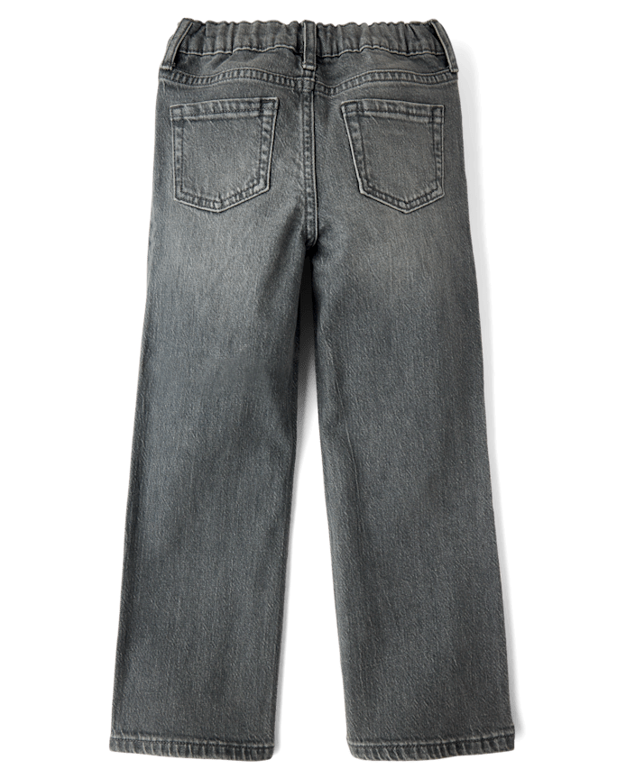 Toddler Girls Embroidered Chain Wide Leg Jeans