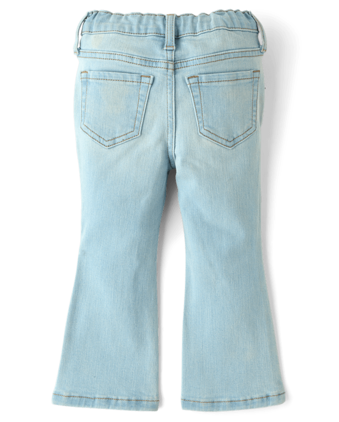 Toddler Girls Embroidered Heart Flare Jeans