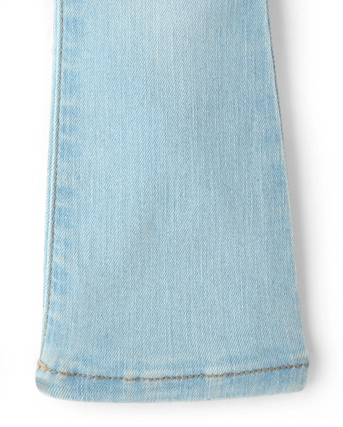Toddler Girls Embroidered Heart Flare Jeans