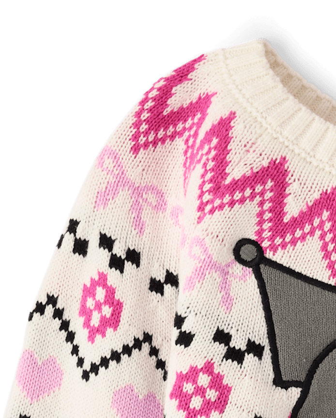 Girls Hello Kitty® Embellished Fairisle Sweater