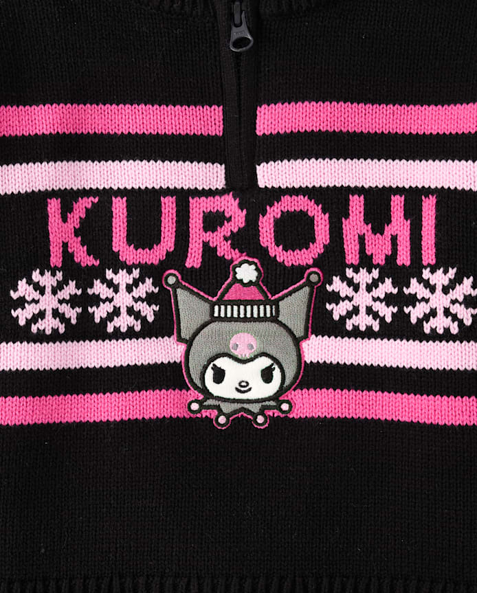 Girls Hello Kitty® Intarsia Quarter Zip Pullover