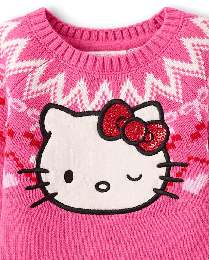 Toddler Girls Hello Kitty® Embellished Fairisle Sweater