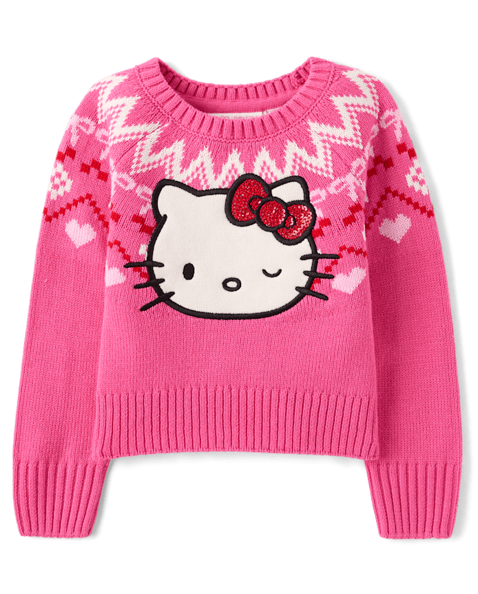 Toddler Girls Hello Kitty® Embellished Fairisle Sweater