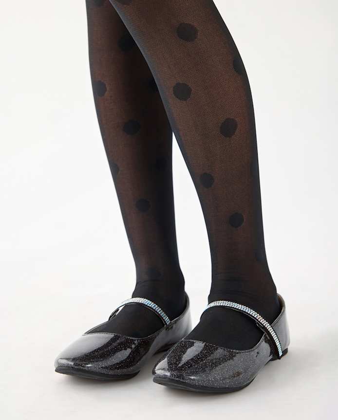 Girls Polka Dot Microfiber Tights