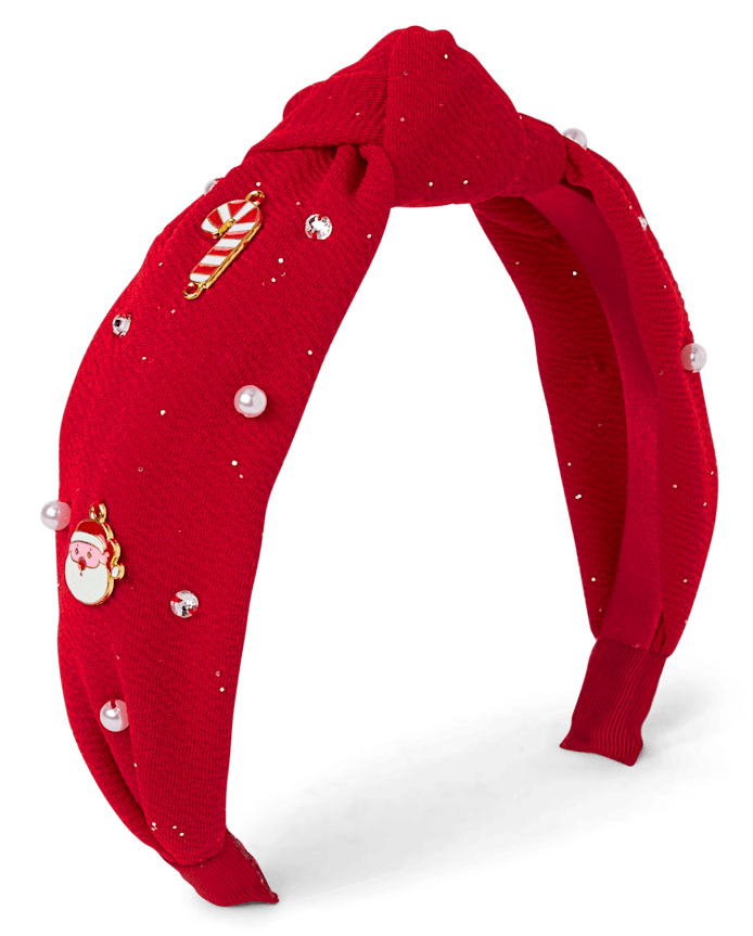 Girls Embellished Holiday Top Knot Headband