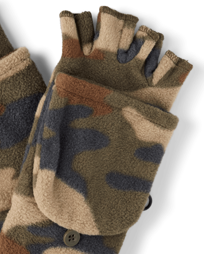 Boys Camo Microfleece 2-Piece Cold Weather Set