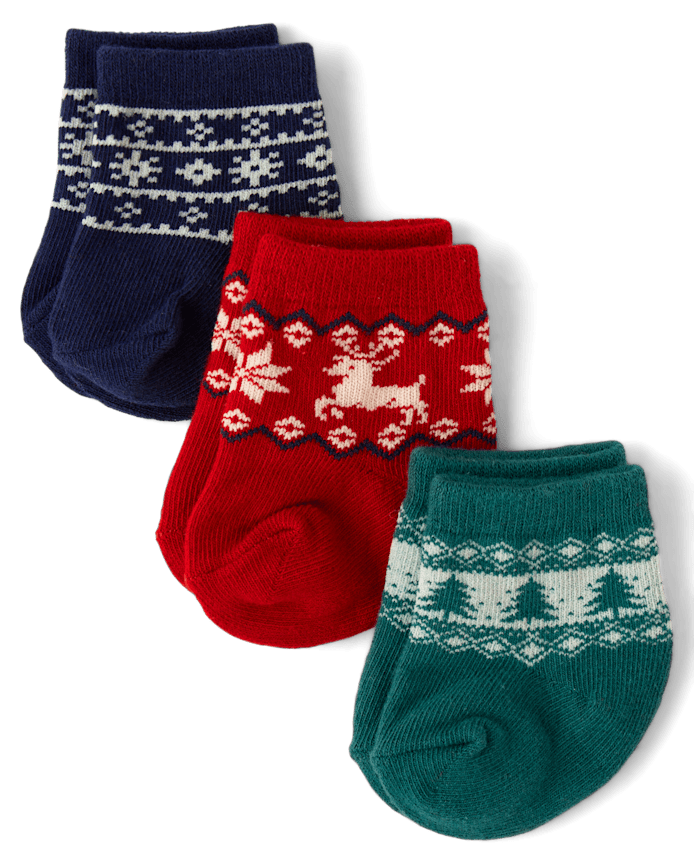 Baby Boys Holiday Midi Socks 3-Pack