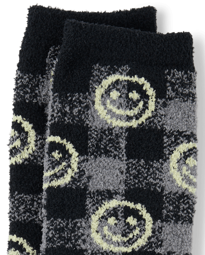 Boys Happy Face Cozy Socks