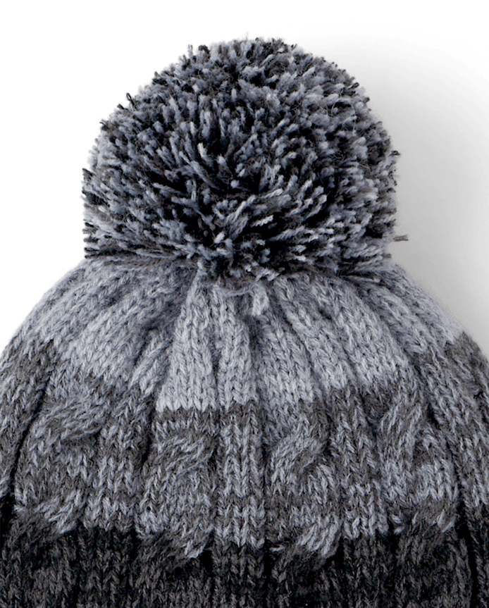 Toddler Boy Striped Cable Knit 2-Piece Cold Weather Set