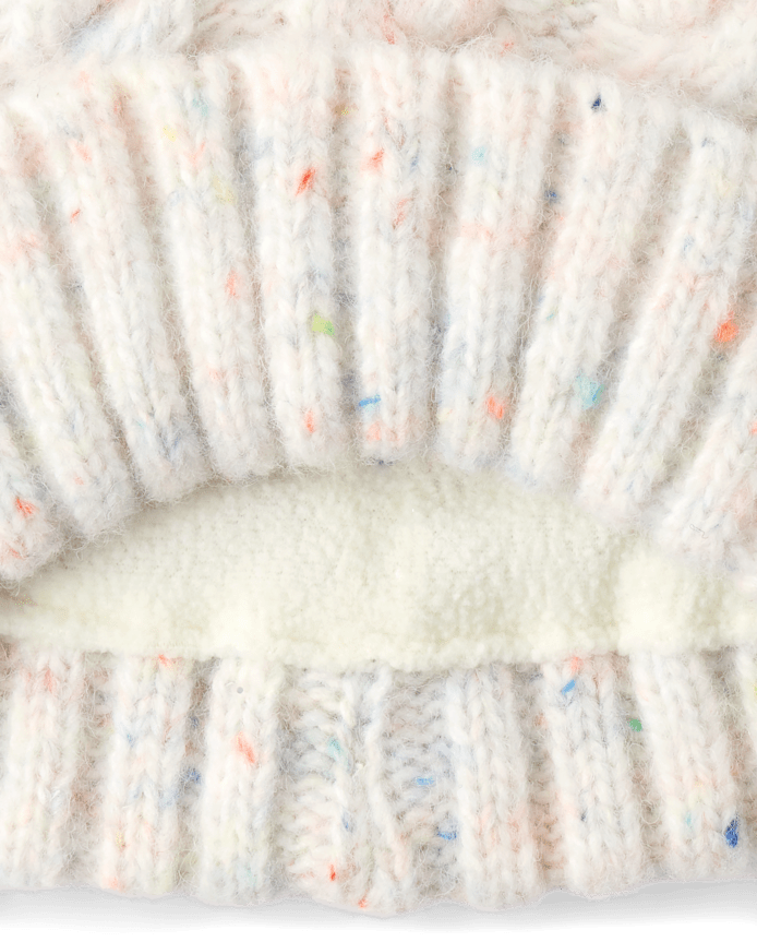 Toddler Girls Flecked Cable Knit 2-Piece Cold Weather Set