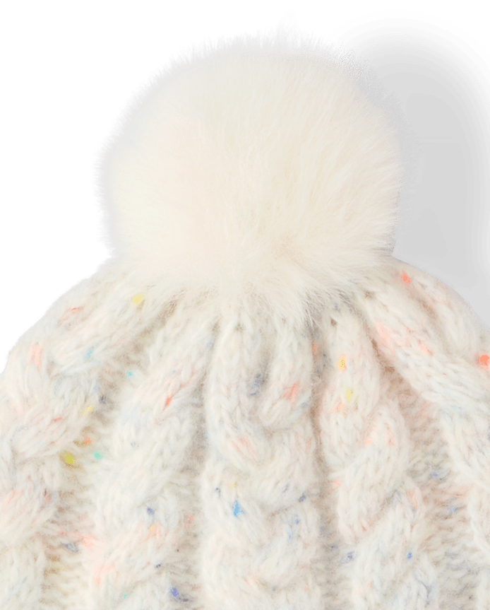 Toddler Girls Flecked Cable Knit 2-Piece Cold Weather Set