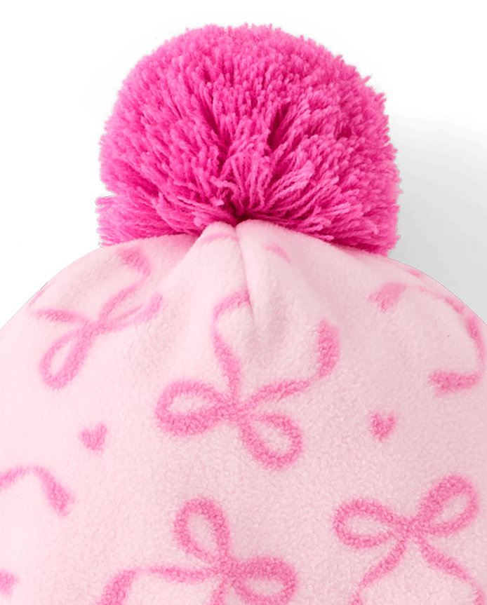Toddler Girls Bow Microfleece 2-Piece Cold Weather Set