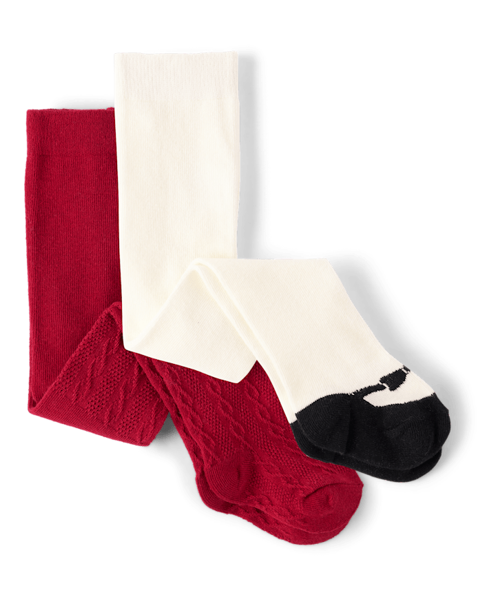 Baby Girls Shoe Tights 2-Pack