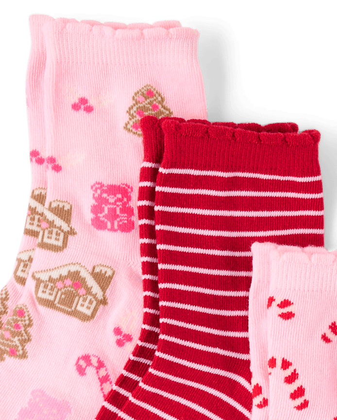 Girls Holiday Crew Socks 6-Pack