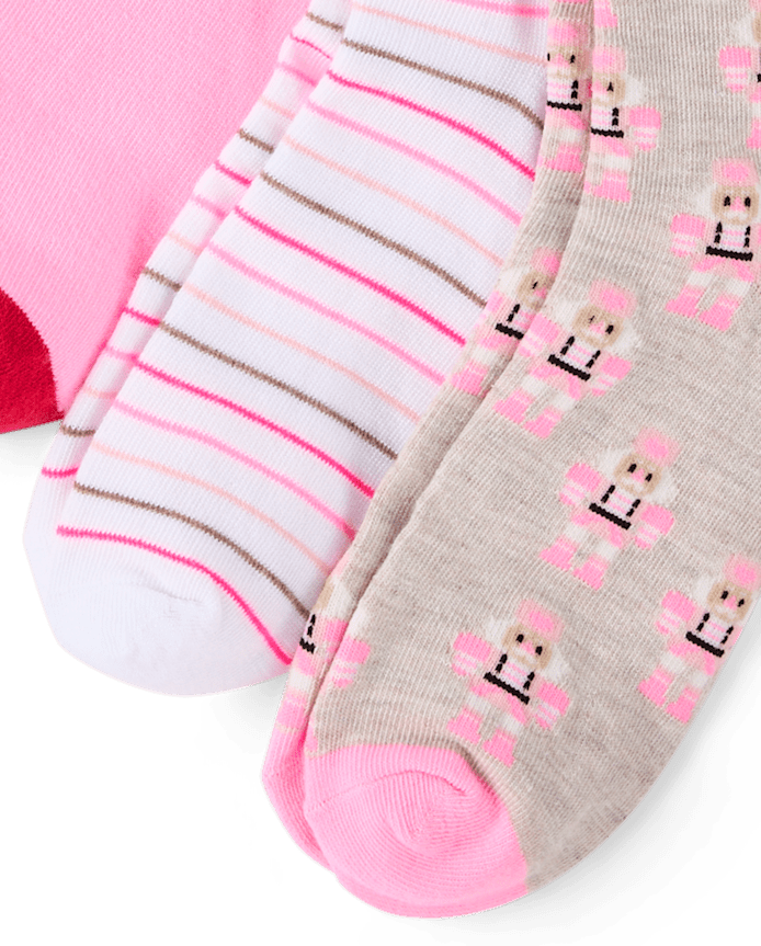 Girls Holiday Crew Socks 6-Pack