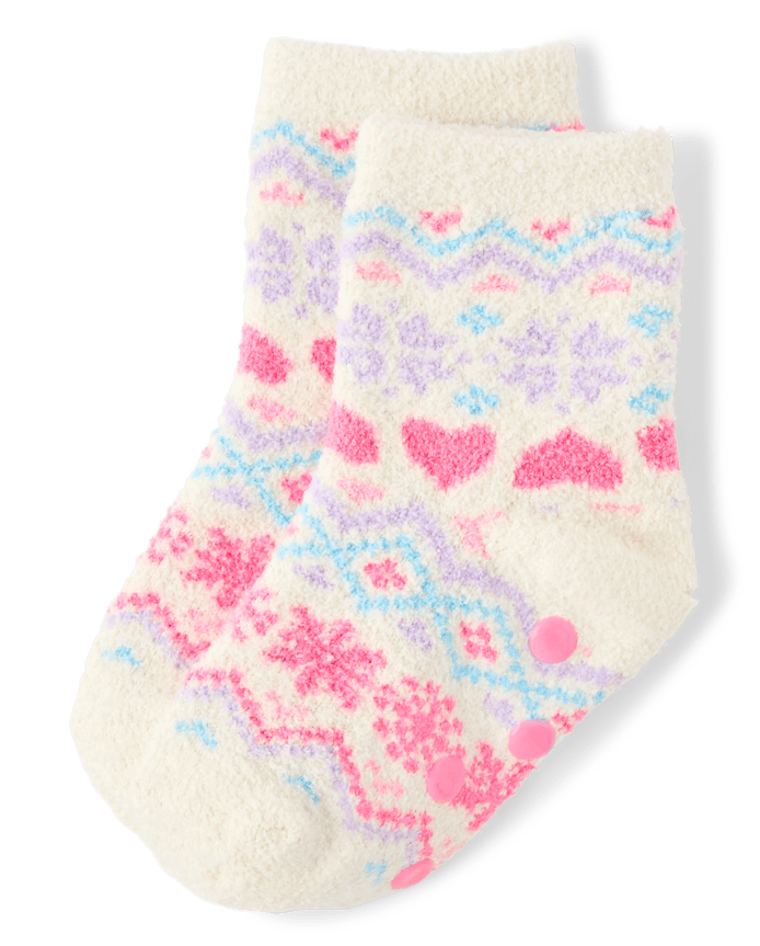 Toddler Girls Heart Fairisle Cozy Socks