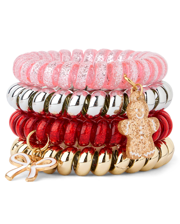 Girls Holiday Coil Bracelet 4-Pack