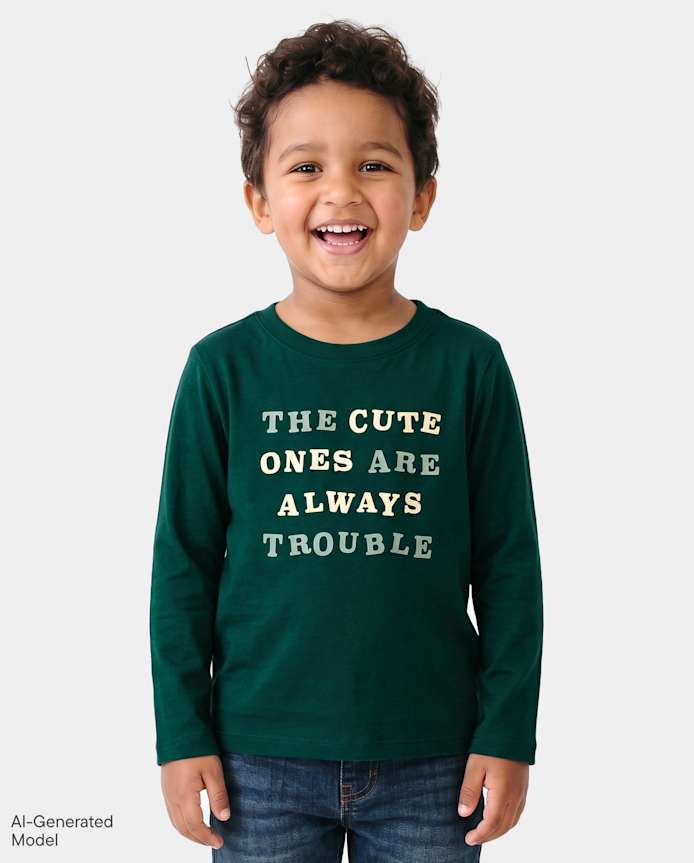 Baby And Toddler Boys Always Trouble Graphic Tee