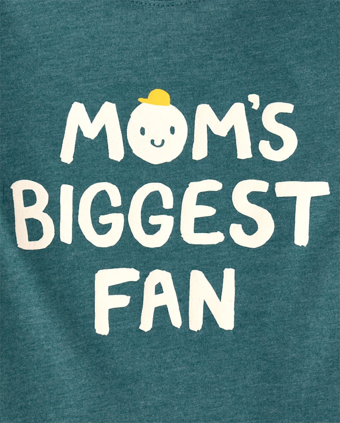 Baby And Toddler Boys Mom's Biggest Fan Graphic Tee