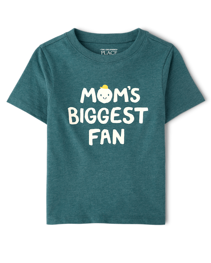 Baby And Toddler Boys Mom's Biggest Fan Graphic Tee