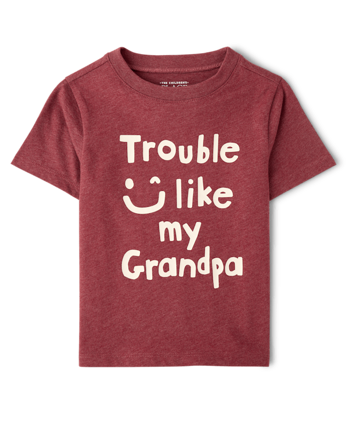 Baby And Toddler Boys Trouble Like Grandpa Graphic Tee