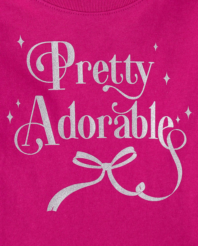 Baby And Toddler Girls Glitter Pretty Adorable Graphic Tee