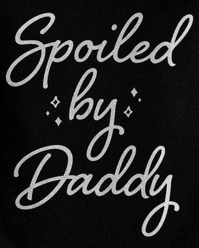 Baby And Toddler Girls Glitter Spoiled Graphic Tee