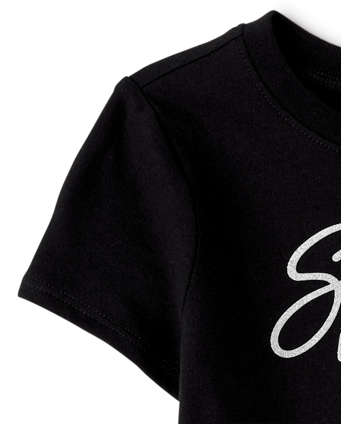Baby And Toddler Girls Glitter Spoiled Graphic Tee