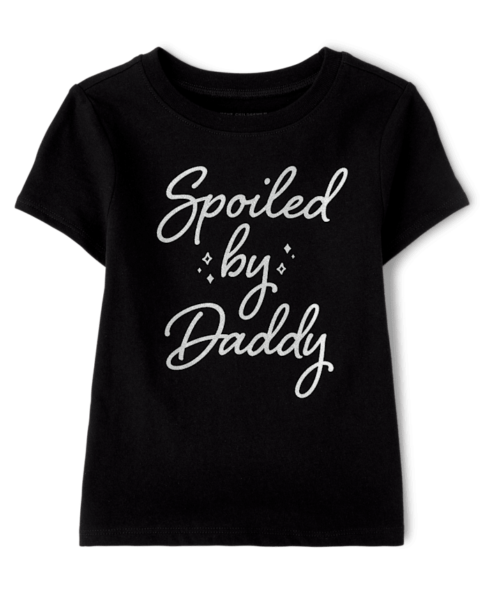 Baby And Toddler Girls Glitter Spoiled Graphic Tee
