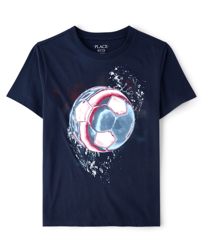 Boys Soccer Ball Splatter Graphic Tee