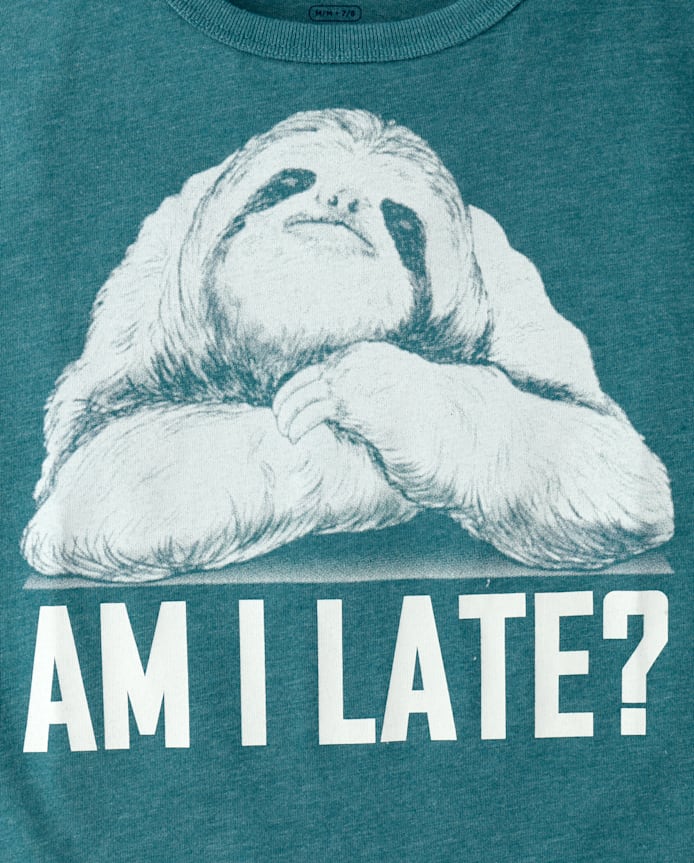 Boys Late Sloth Graphic Tee