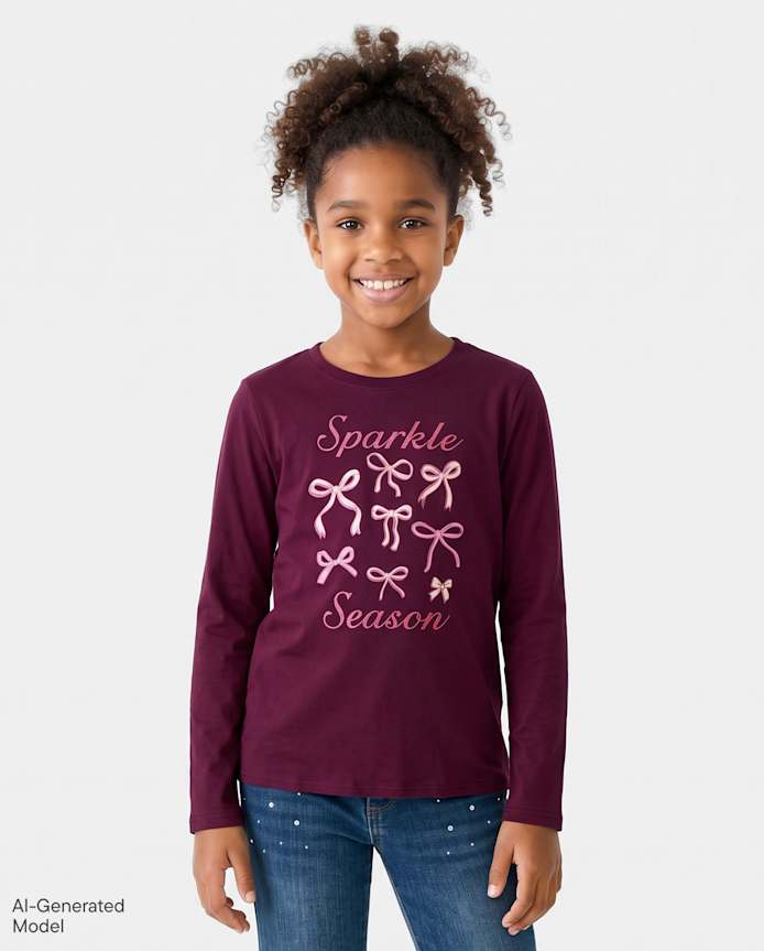Girls Glitter Sparkle Season Graphic Tee