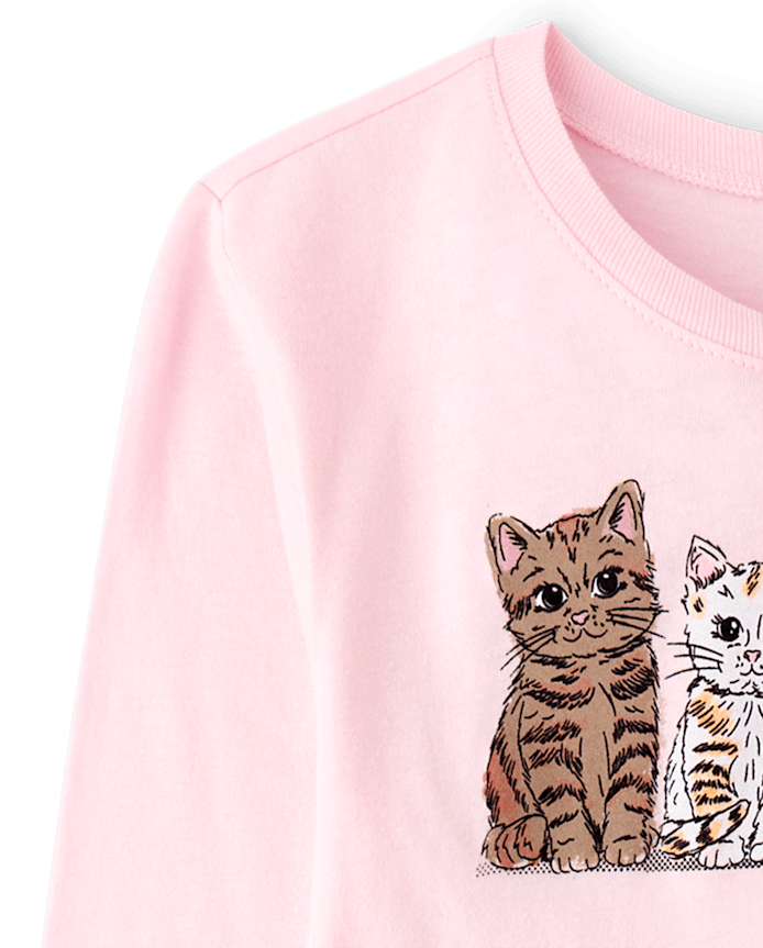 Girls Cats Graphic Tee