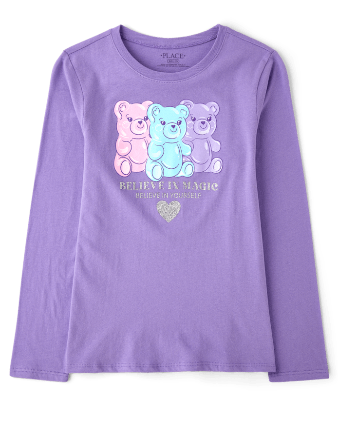 Girls Candy Bear Graphic Tee
