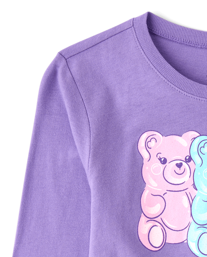 Girls Candy Bear Graphic Tee
