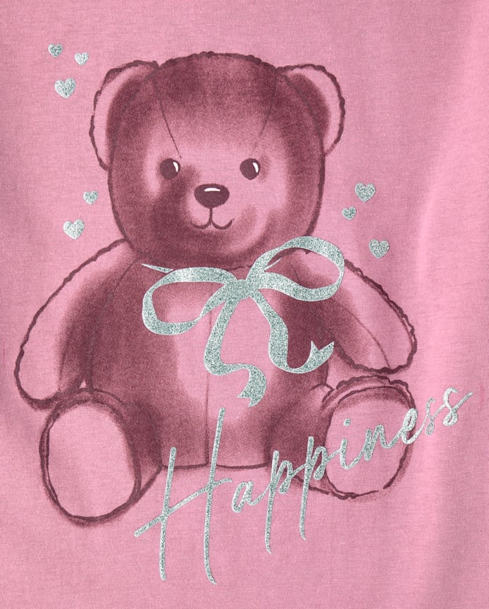 Girls Glitter Happiness Graphic Tee