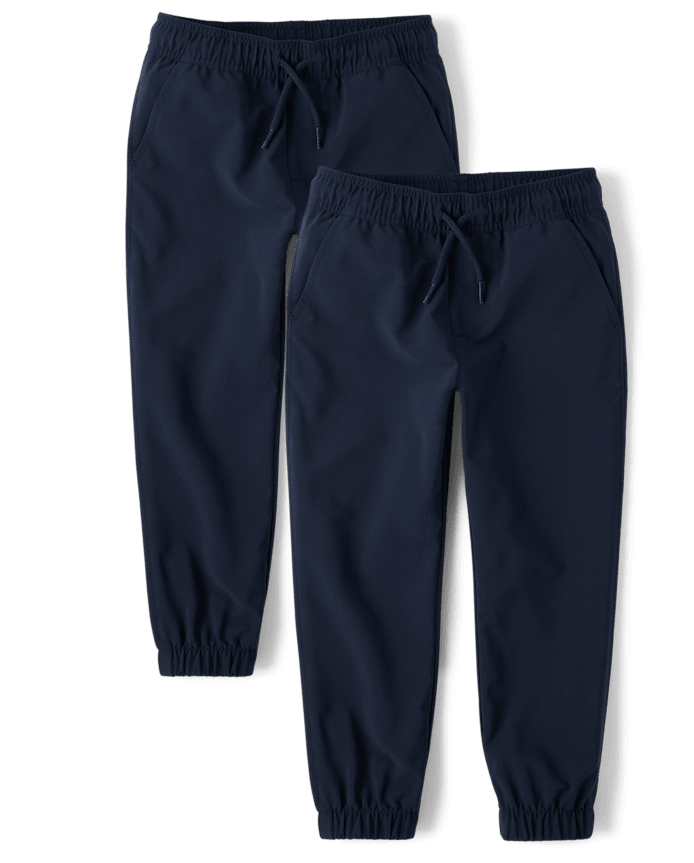 Boys Quick Dry Pull On Jogger Pants 2-Pack